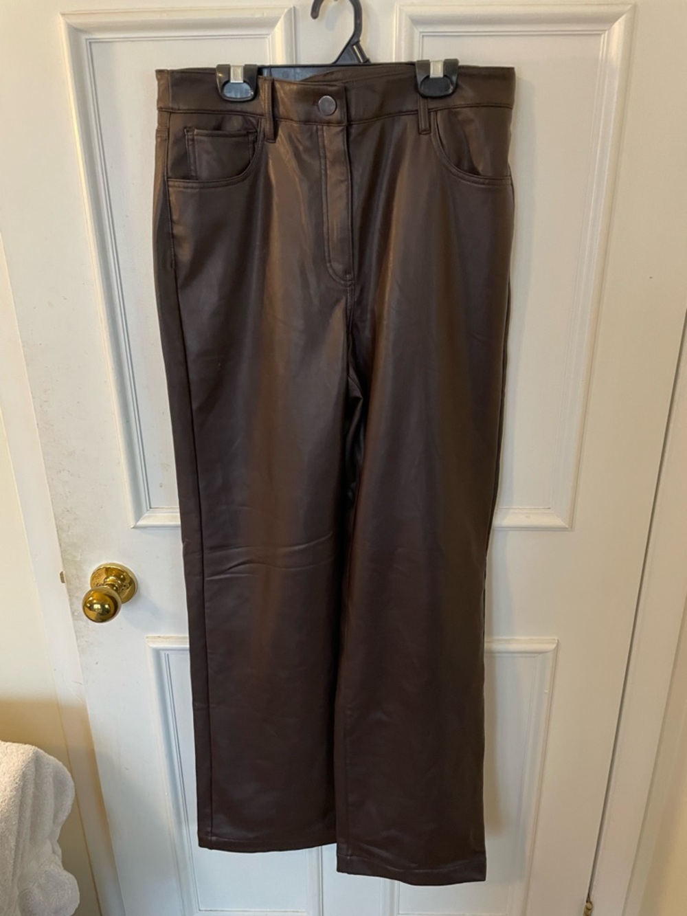 Reitmans Faux Leather Pants in Dark Brown